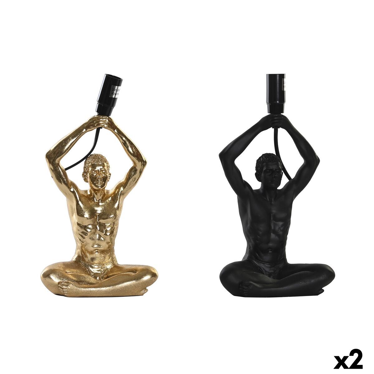 Lâmpada de mesa DKD Home Decor 25W Preto Dourado Homem 220 V Moderno (16 x 10,5 x 25 cm) (2 Unidades)