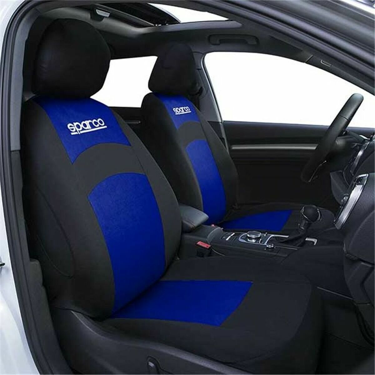 Capa para assento Sparco SPCS402BL Preto/Azul