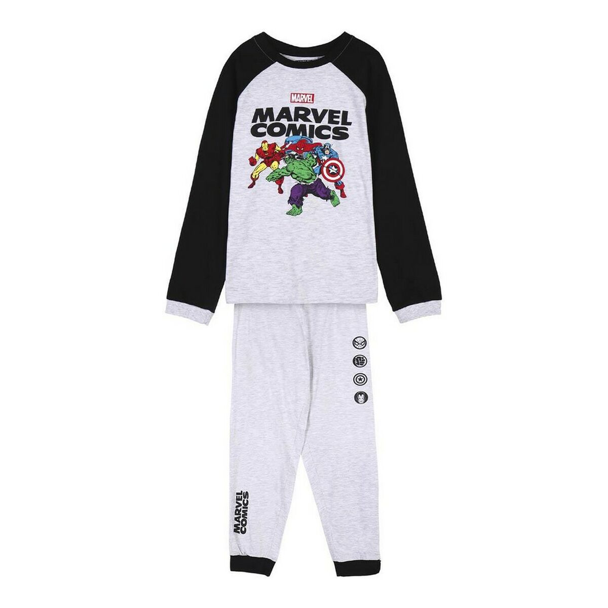 Pijama Infantil Marvel Cinzento