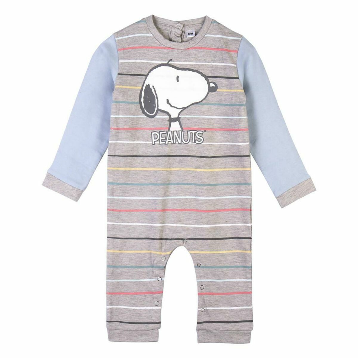 Babygrow de Manga Comprida para Bebé Snoopy Amarelo Cinzento