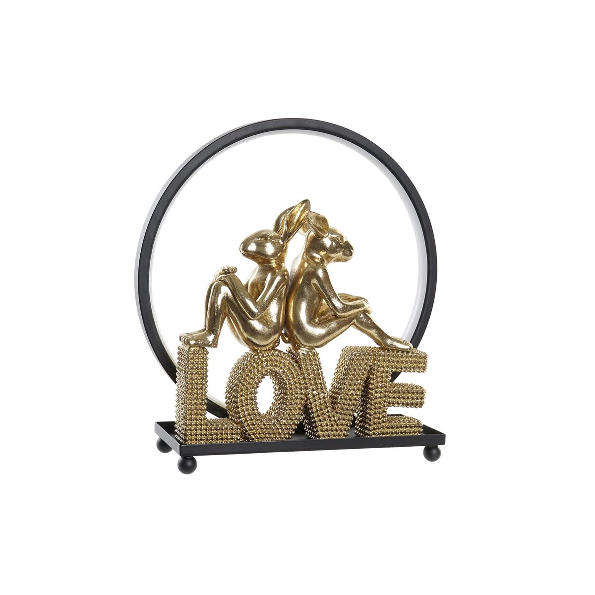 Decoração luminosa DKD Home Decor Love Resina Coelho love 30 x 11 x 31,5 cm
