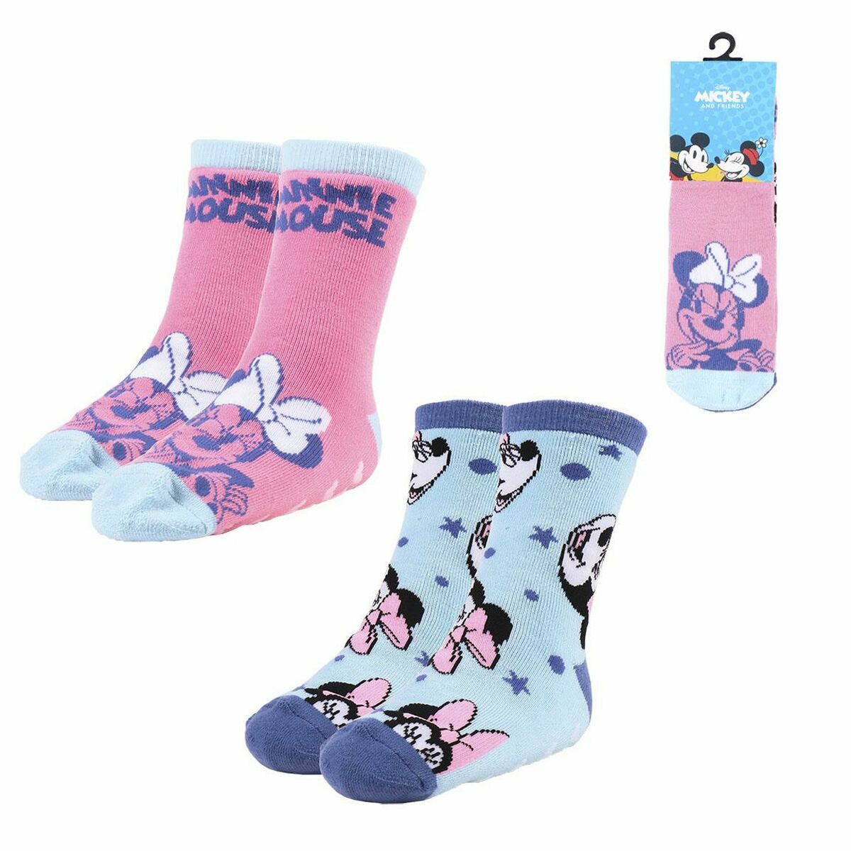 Meias Antiderrapantes Minnie Mouse 2 Unidades
