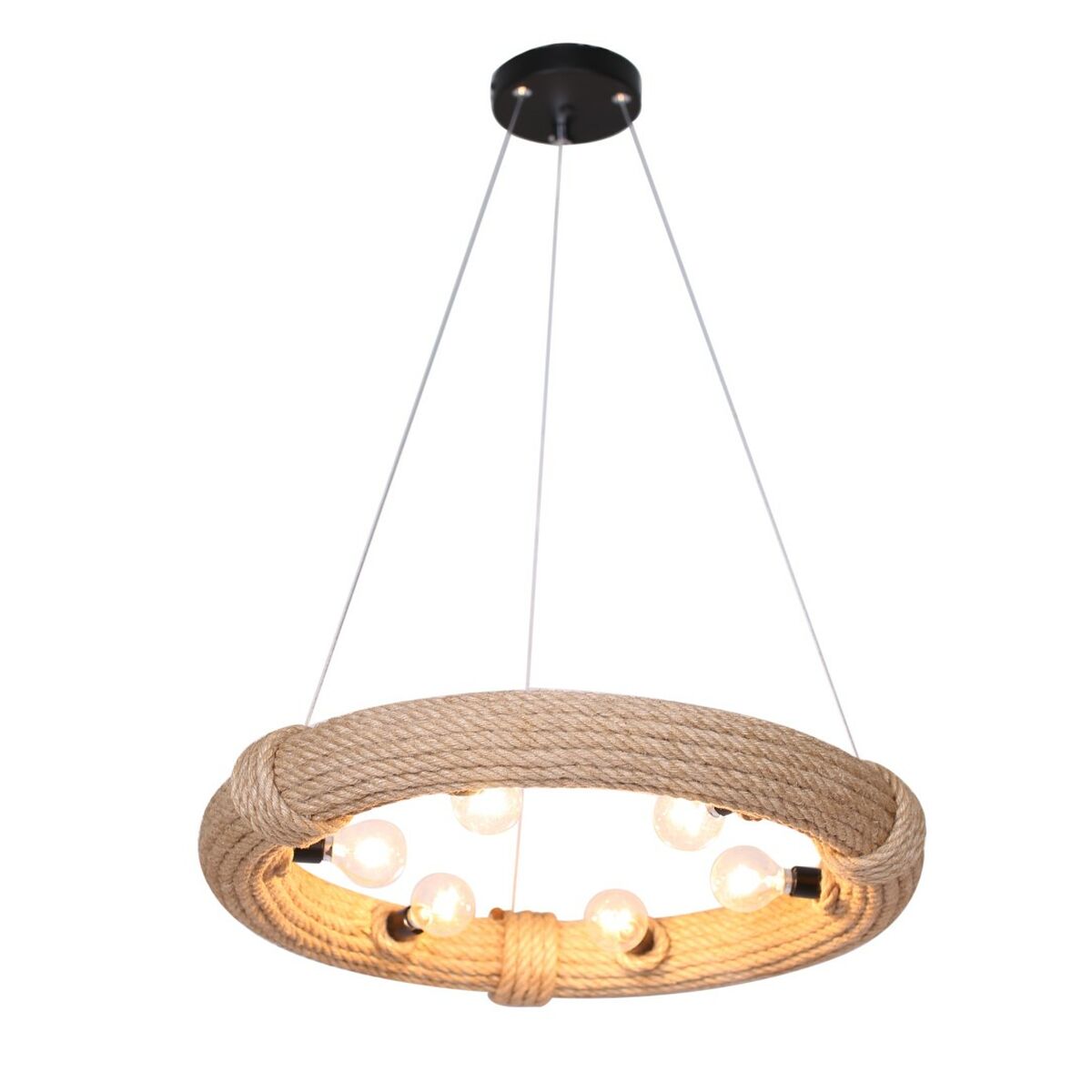 Candeeiro de teto DKD Home Decor Castanho Corda (51 x 51 x 10 cm) (47 X 47 X 10 CM)