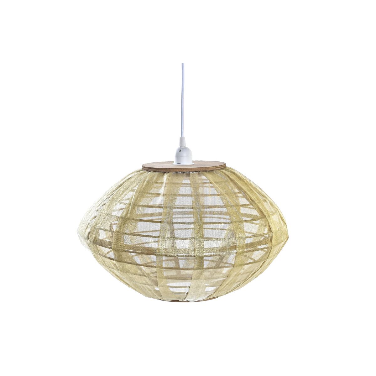 Candeeiro de teto DKD Home Decor Natural Dourado Castanho Bambu 50 W (42 x 42 x 26 cm)