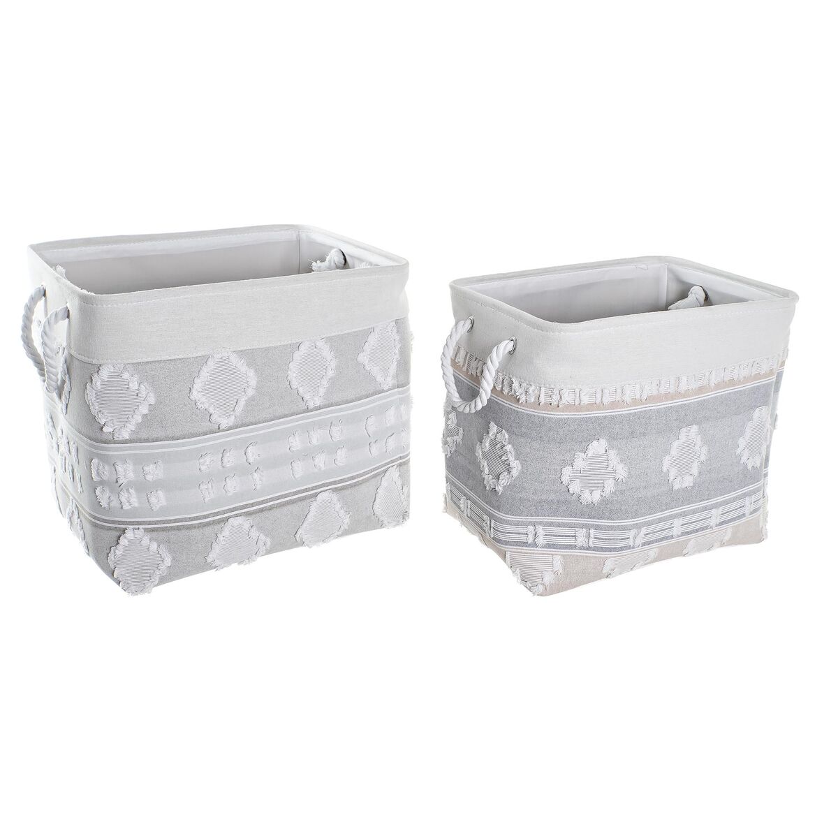 Conjunto de Cestas DKD Home Decor 45 x 35 x 40 cm Cinzento