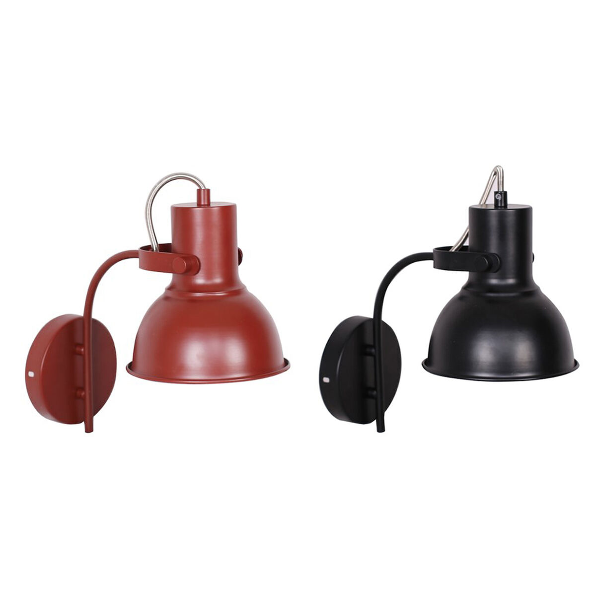 Luminária de parede DKD Home Decor 15 x 20 x 28 cm 16,5 x 26 x 28 cm Vermelho Preto Metal 220 V 50 W Loft (2 Unidades)