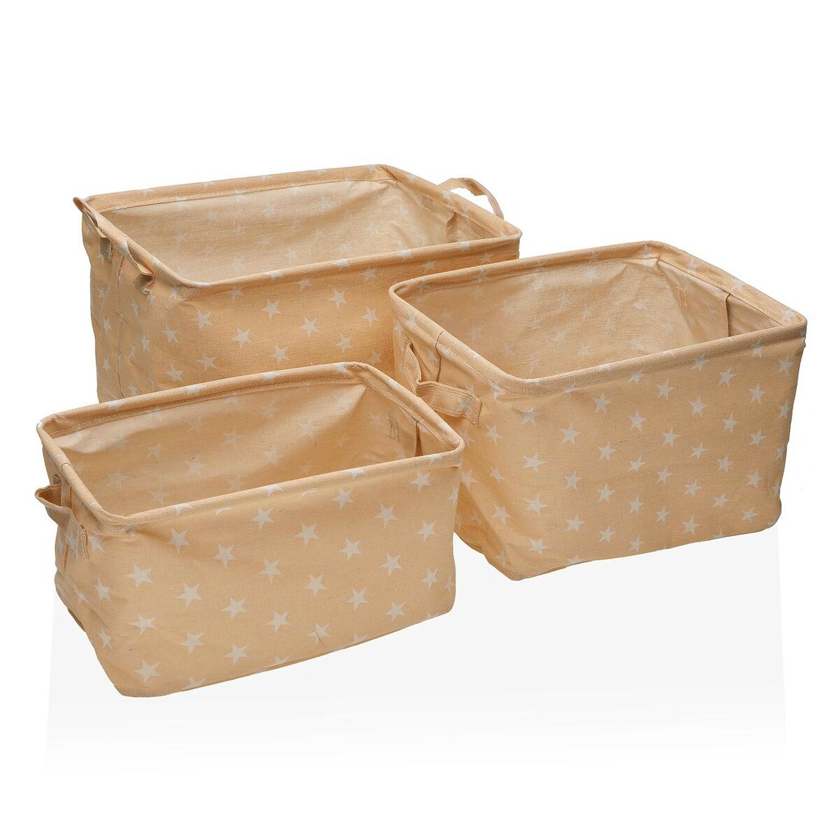 Conjunto de Caixas de Organização Empilháveis Versa rect stars 25 x 22 x 35 cm 35 x 25 x 22 cm 32 x 21 x 19 cm 28 x 17 x 15 cm B