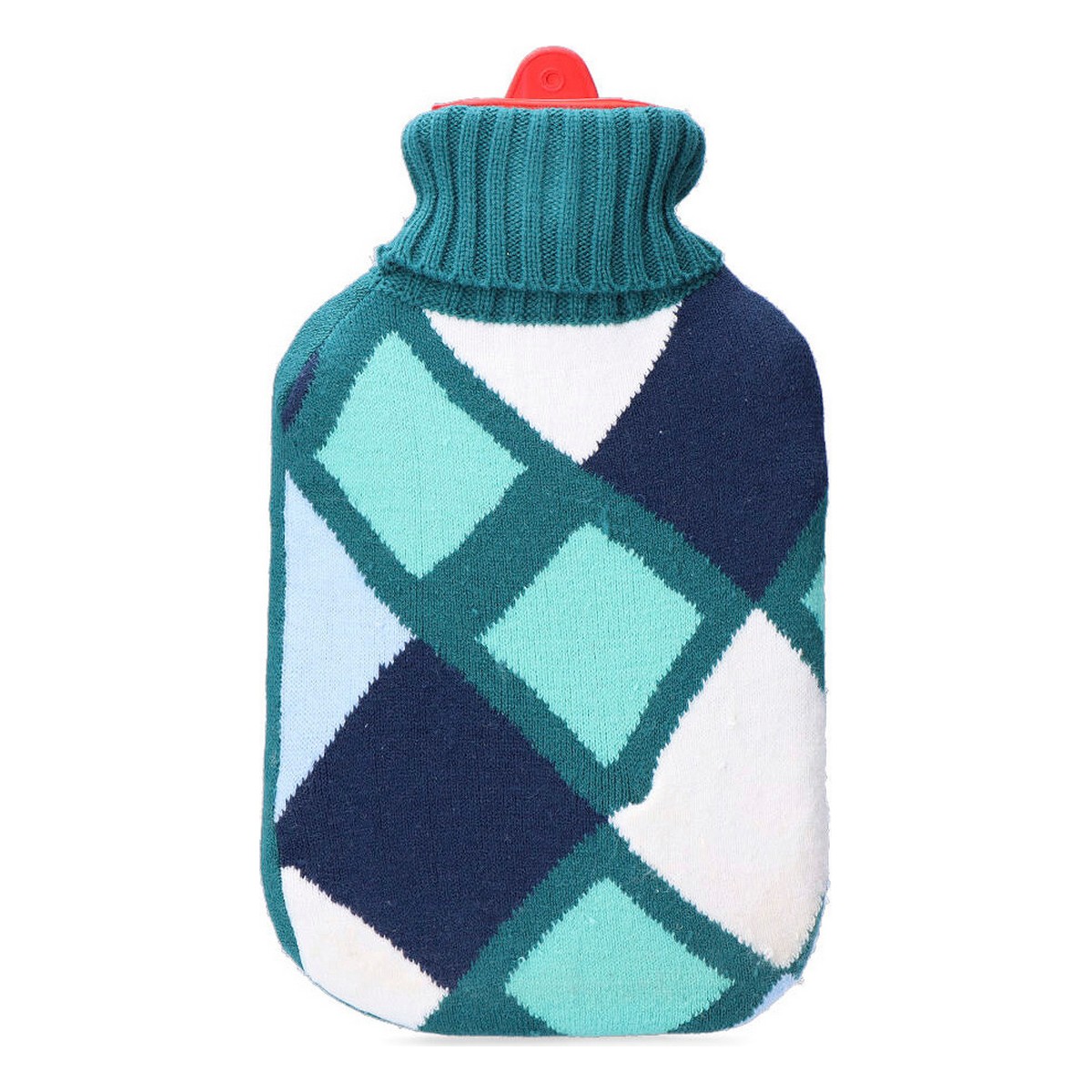 Botija de Água Quente EDM 76775 Azul Aos quadrados Lã 2 L