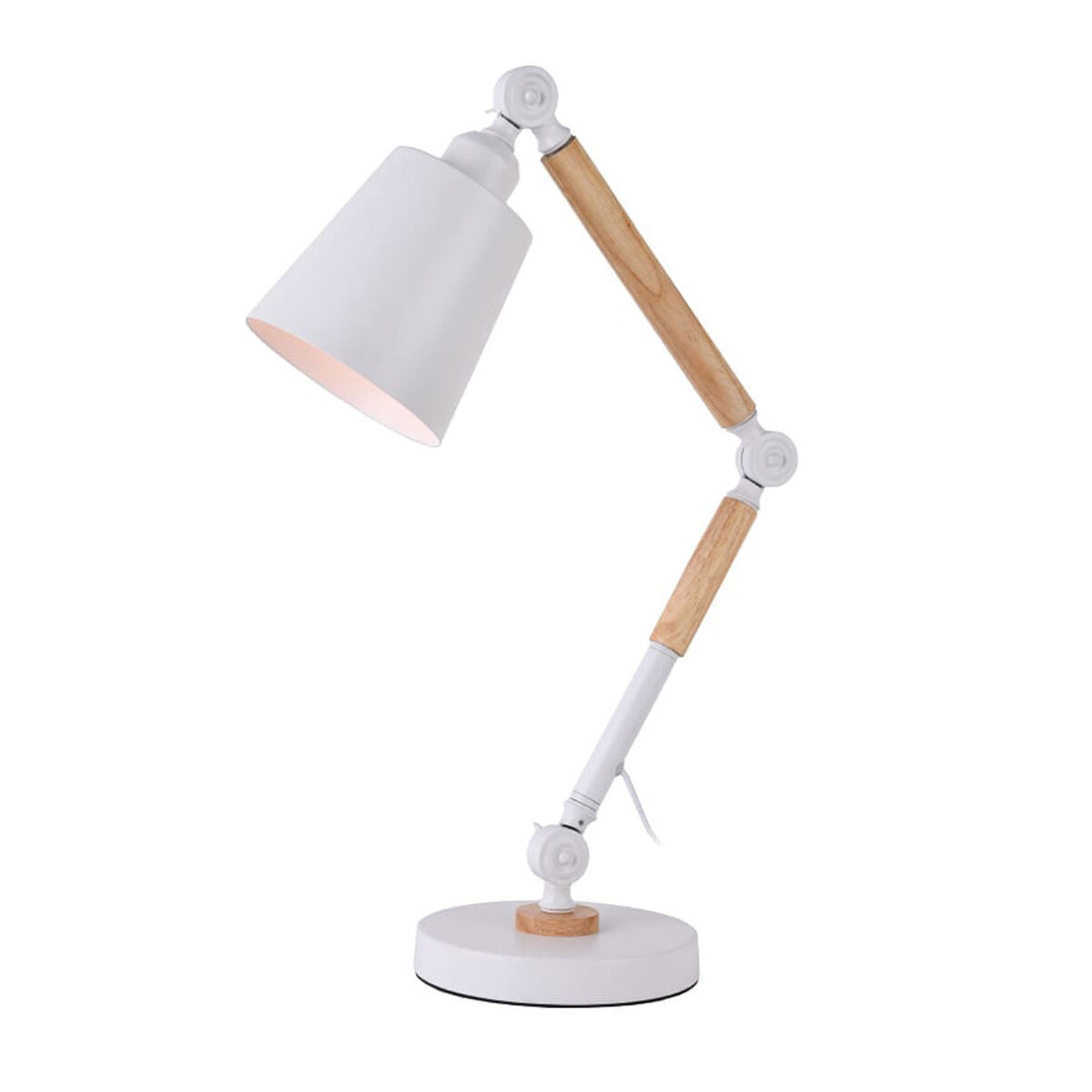 Flexo/Lâmpada de secretária EDM 32117 Branco Metal 60 W E27 Ø 18 x 53 cm