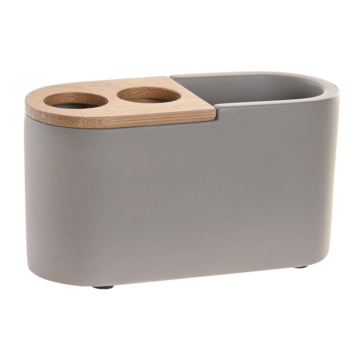 Copo DKD Home Decor Cinzento Natural Bambu Cimento 11 X 4,5 X 6 CM