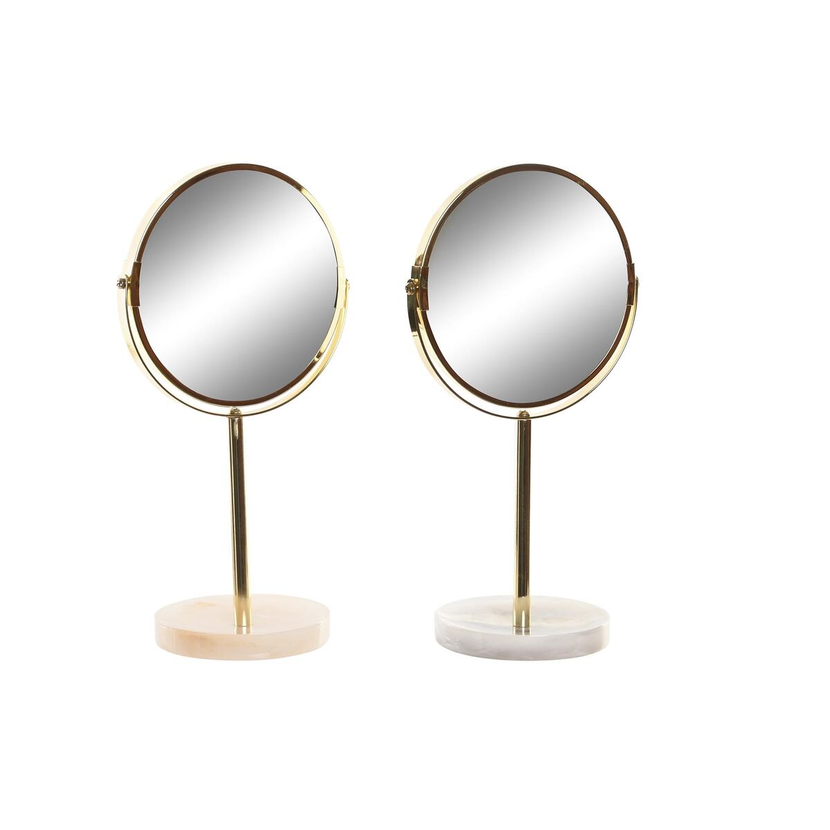 Espelho DKD Home Decor 18 x 13 x 35 cm Cinzento Bege Dourado Metal Branco Resina Cinzento claro (2 Unidades)