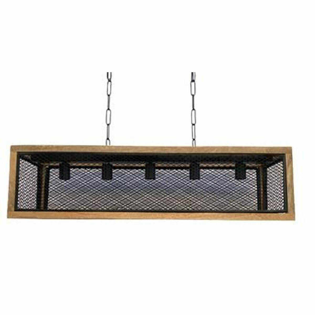 Candeeiro de teto DKD Home Decor Ferro Madeira de mangueira 50 W 100 x 25 x 25 cm