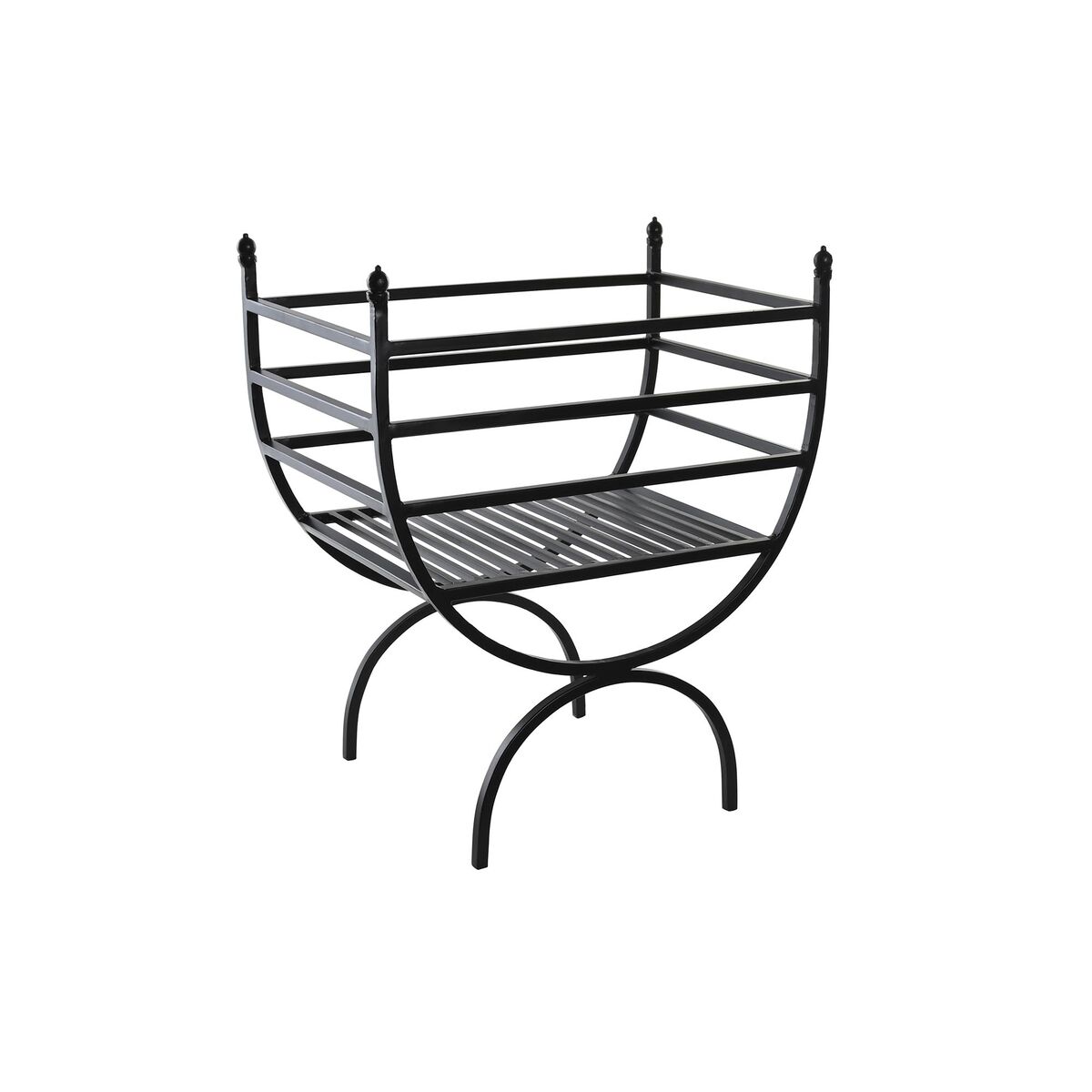 Suporte para lenha DKD Home Decor Preto Aço 48 x 30 x 57 cm Suporte para Lenha
