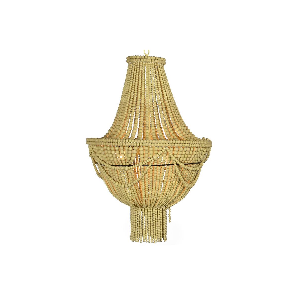 Candeeiro de teto DKD Home Decor Amarelo Castanho Metal Madeira MDF 40 W 50 x 50 x 73 cm