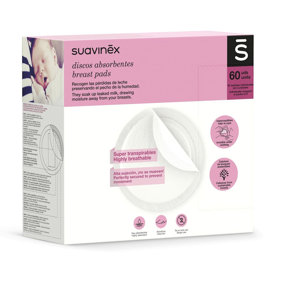Discos Protetores de Aleitamento Suavinex (60 Unidades)