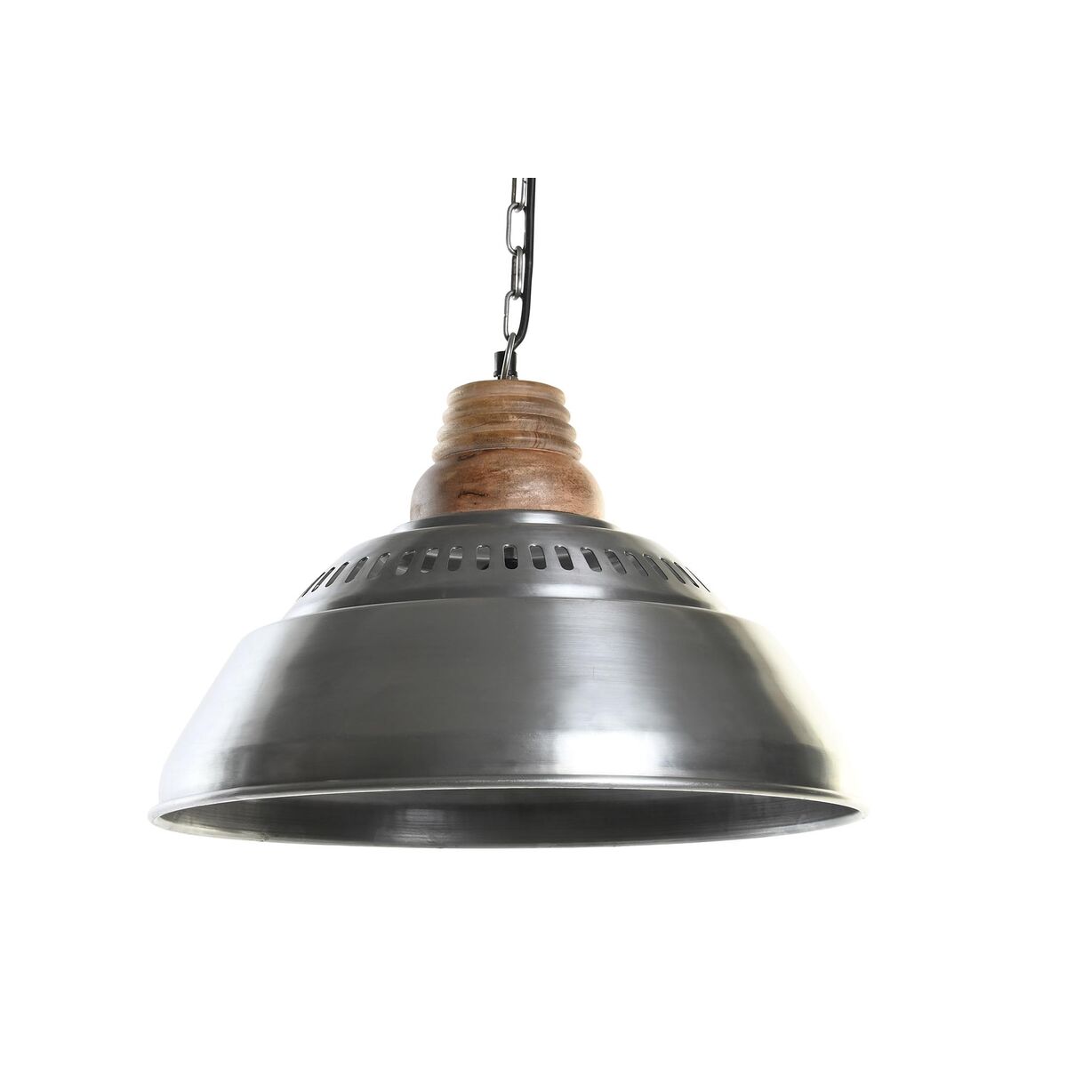 Candeeiro de teto DKD Home Decor Prateado Castanho Ferro Madeira de mangueira 50 W (43 x 43 x 31 cm)