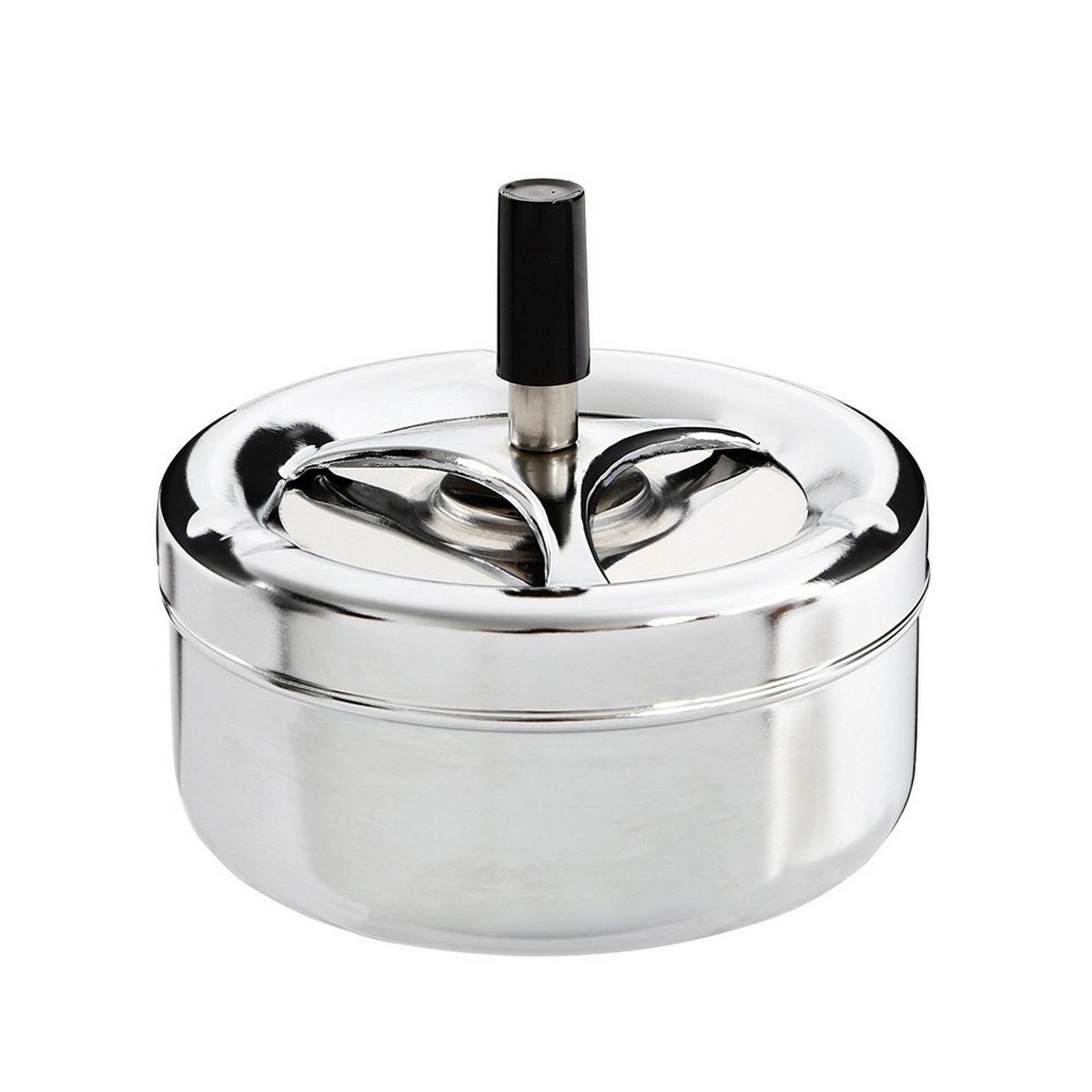 Cinzeiro Excellent Houseware Com tampa Giratório Prateado Multicolor metálico Aço inoxidável Ø 9,5 cm