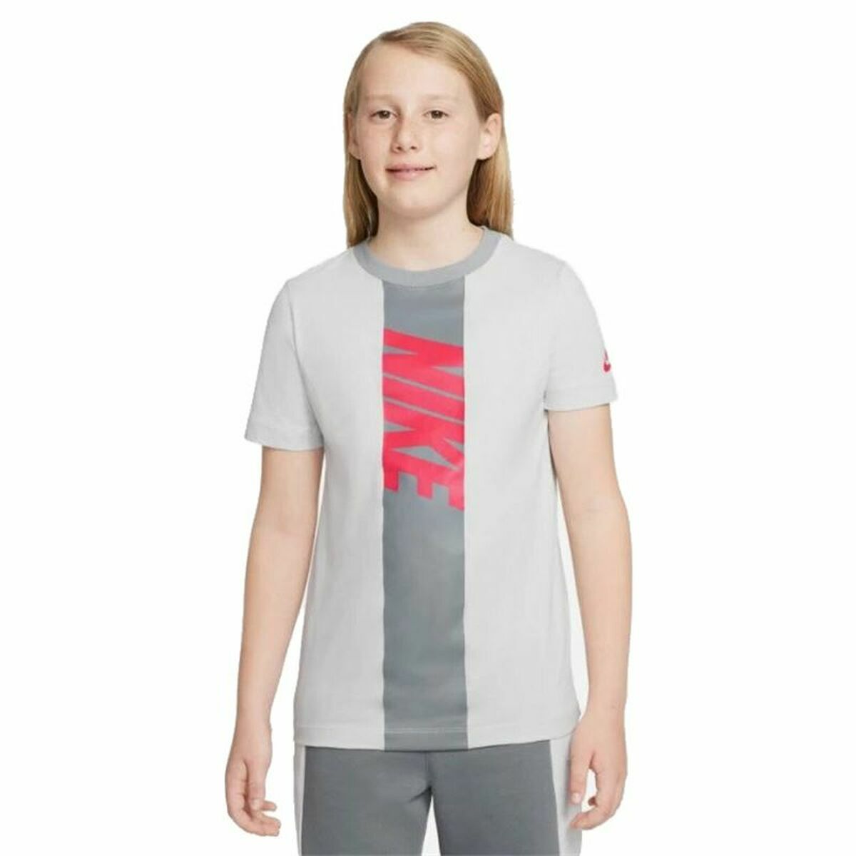 Camisola de Manga Curta Infantil Nike Sportswear Branco