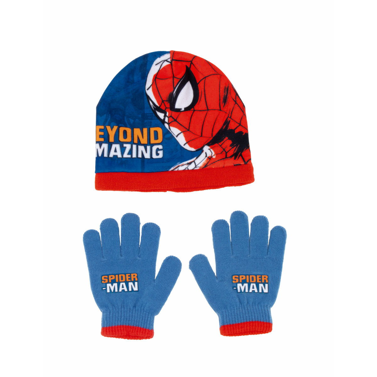 Gorro e Luvas Spider-Man Great power Azul Vermelho