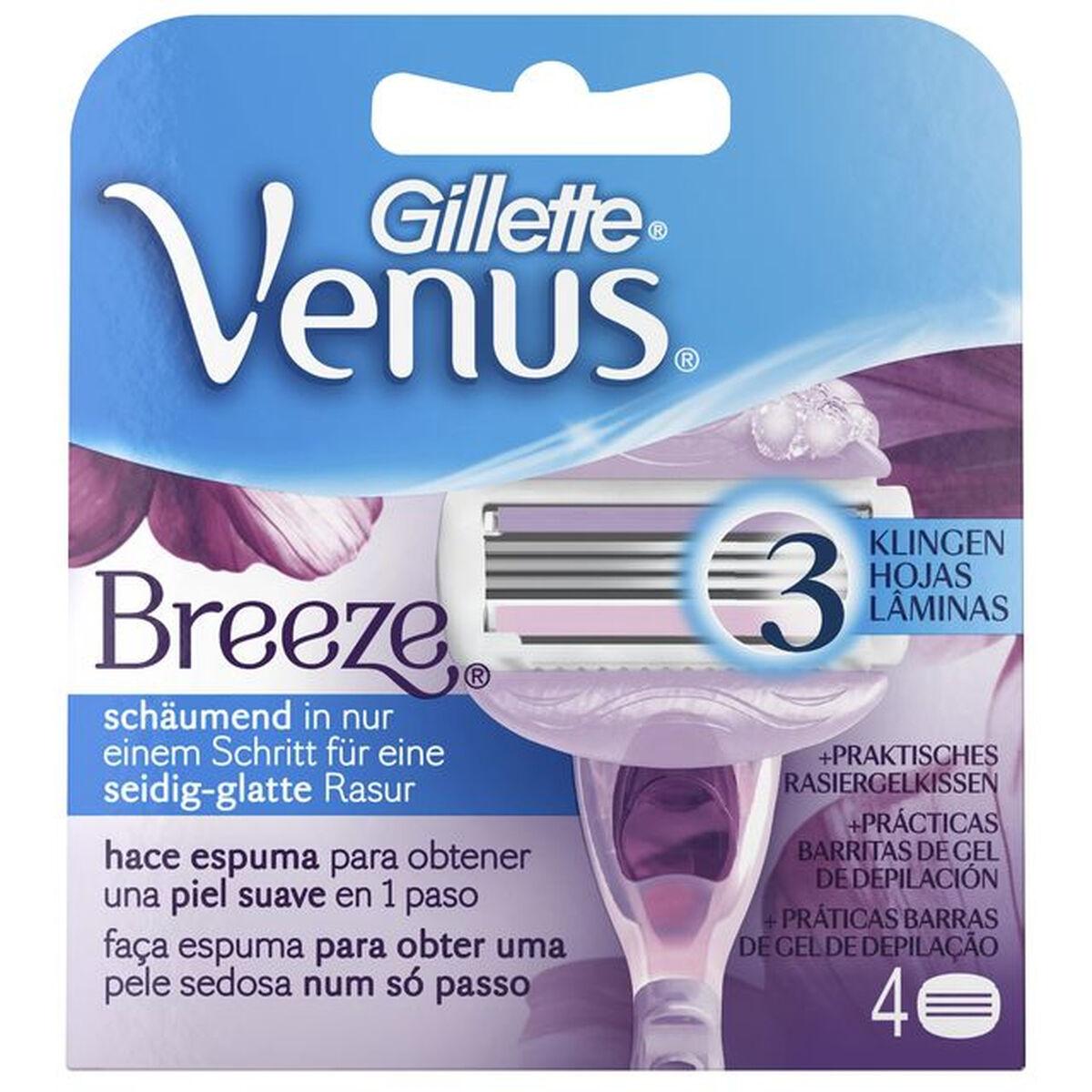 Recargas para Lâmina de Barbear Gillette Venus Breeze 4 Peças (4) (4 Unidades)