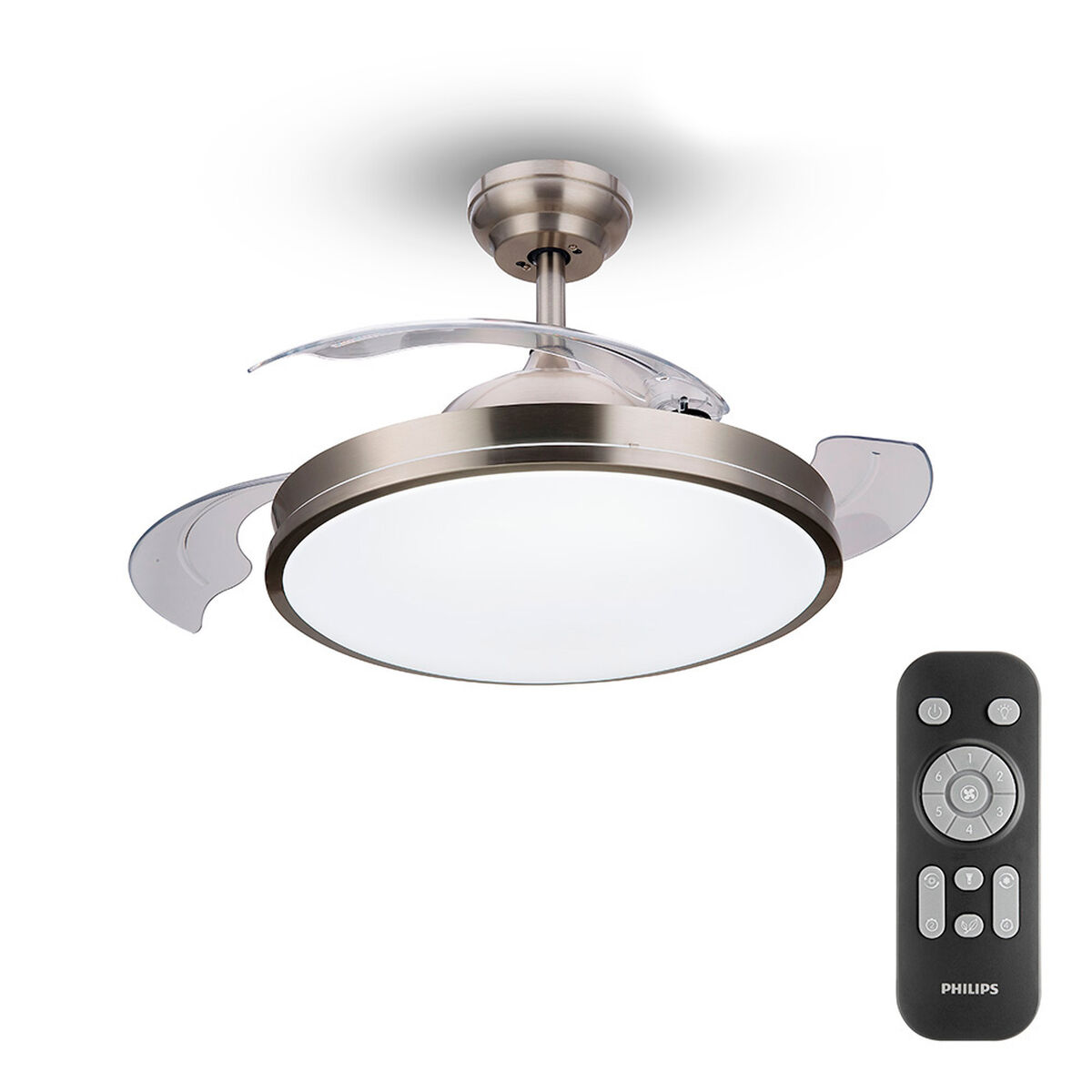 Ventilador de Teto com Luz Philips Atlas 35 W 28 W 4500 Lm Níquel (2700 K)