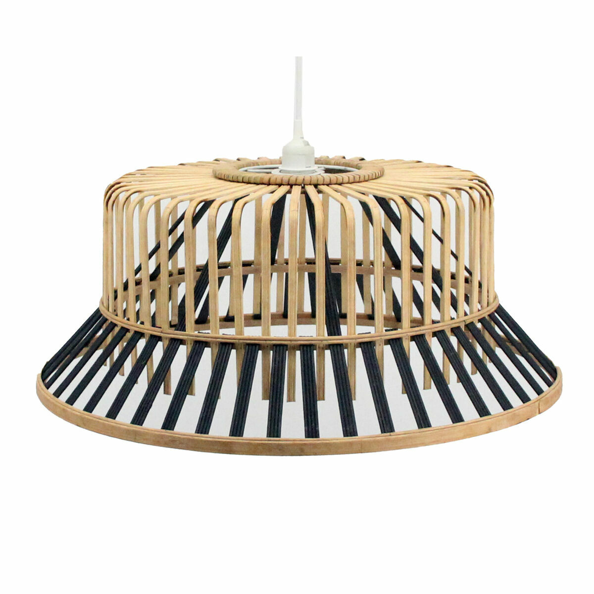 Candeeiro de teto DKD Home Decor Castanho Preto Bambu 50 W 60 x 60 x 30 cm 60 x 60 x 25 cm