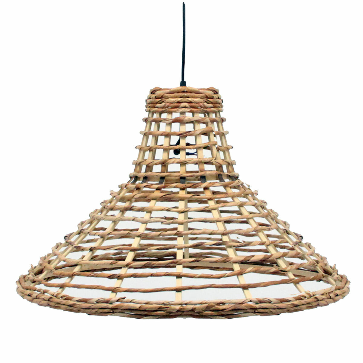 Candeeiro de teto DKD Home Decor 56 x 56 x 34 cm Castanho Rotim 50 W