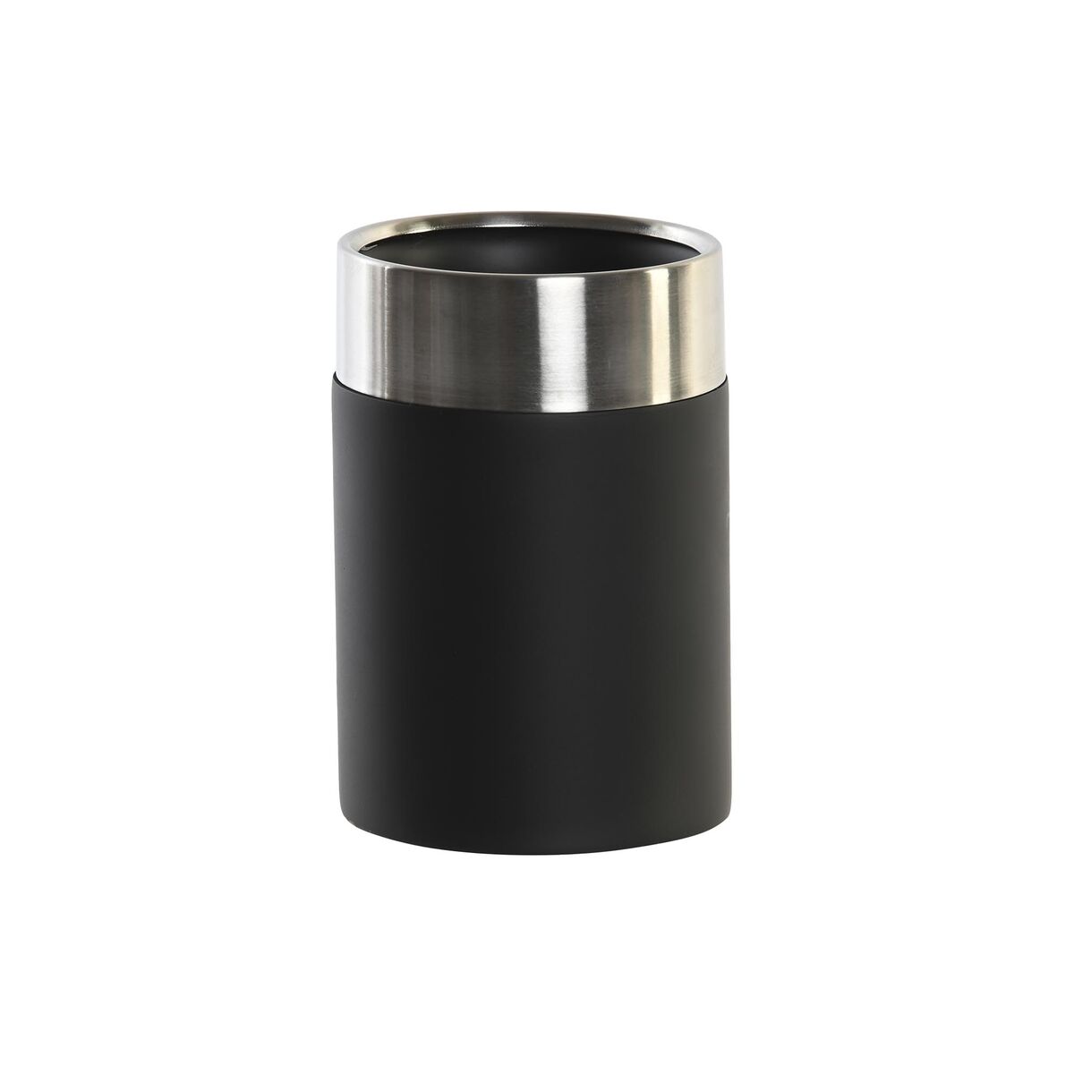 Suporte para a escova de Dentes DKD Home Decor Preto Prateado Resina Aço inoxidável 7 x 7 x 10,5 cm (12 Unidades)