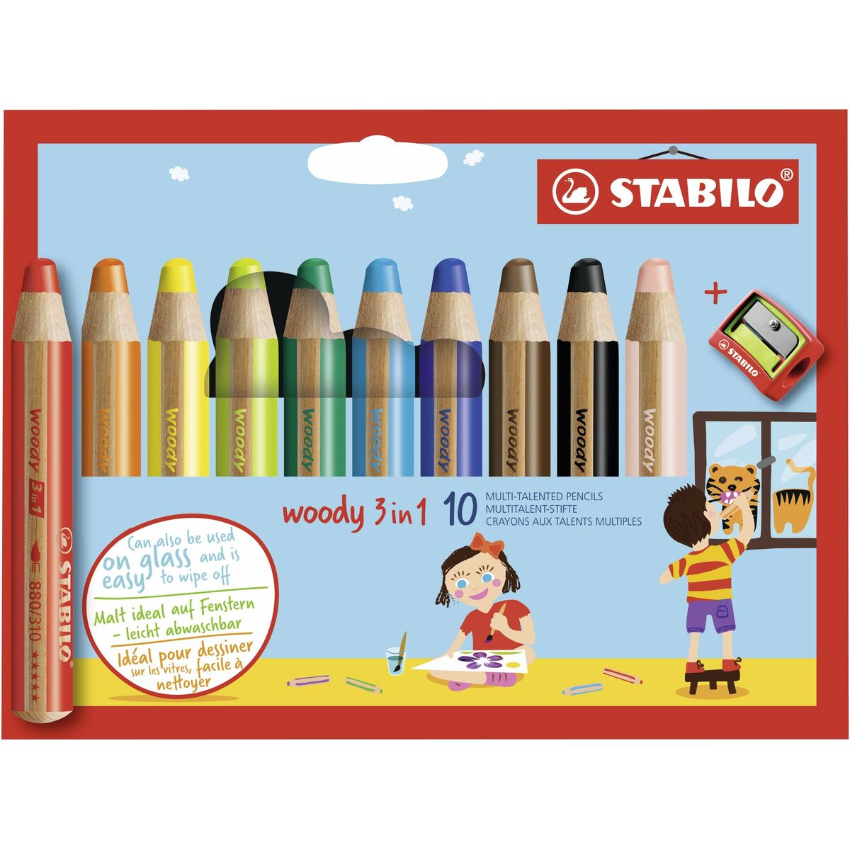 Lápis de cores Stabilo Woody 3 em 1 Multicolor
