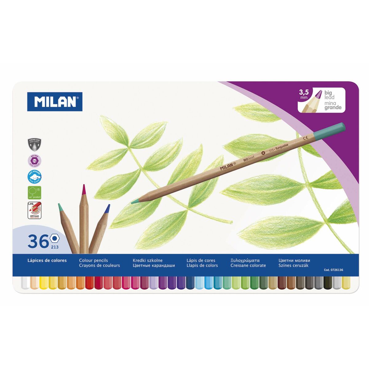 Lápis de cores Milan Multicolor 36 Peças