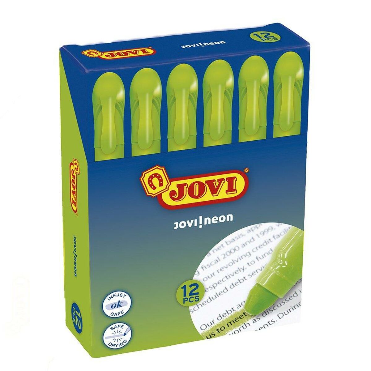 Marcador Fluorescente Jovi Jovi!neon Verde 12 Peças