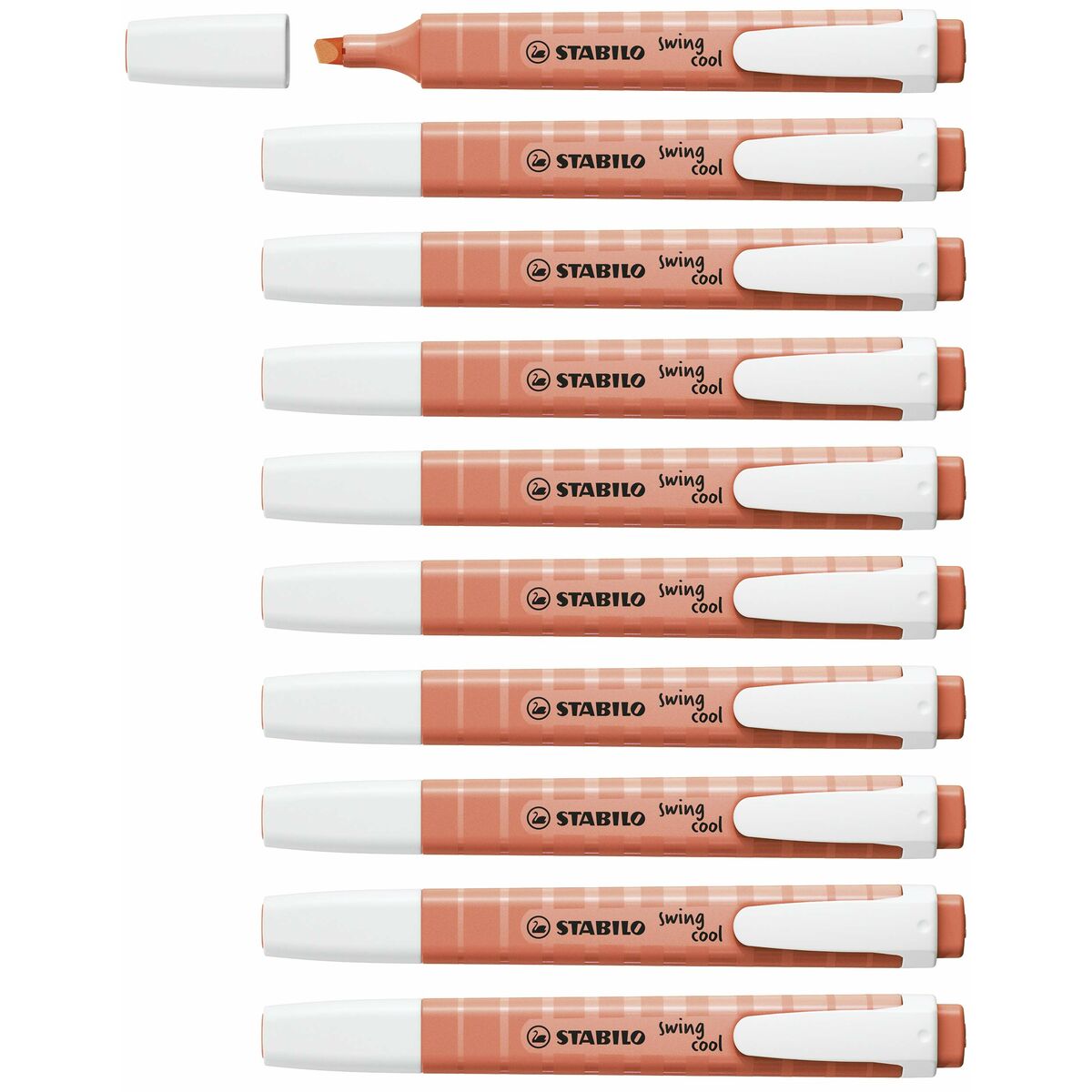 Marcador Fluorescente Stabilo Swing Cool Coral 10 Peças