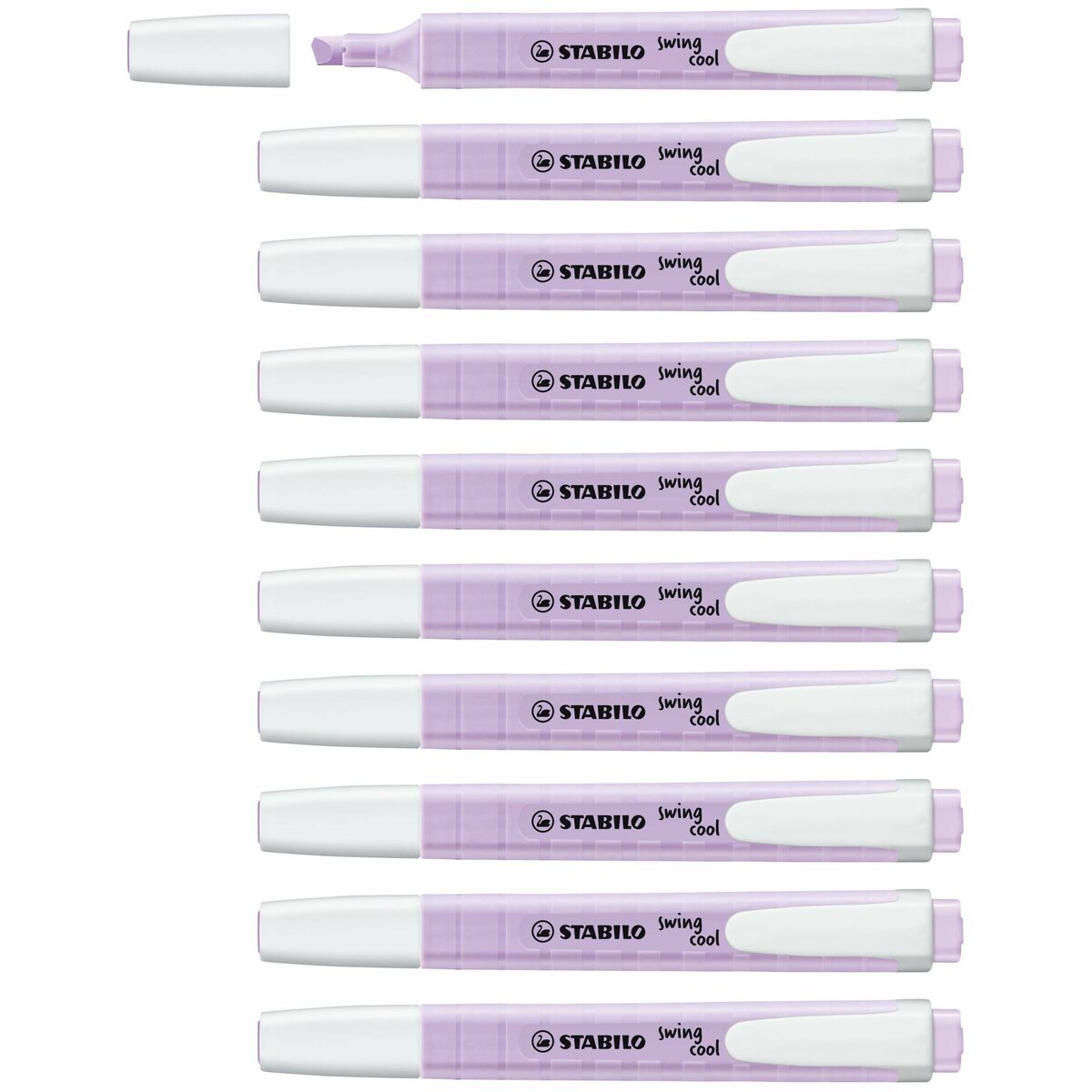 Conjunto de Marcadores Fluorescentes Stabilo Swing Cool Violeta 10 Peças