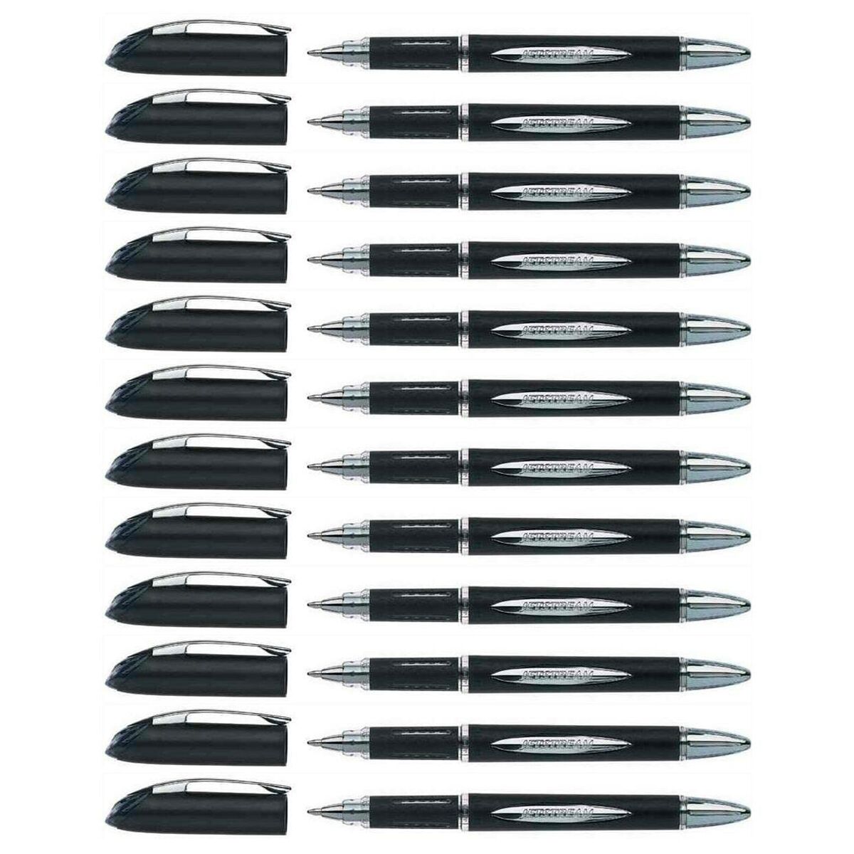 Esferográfica de tinta líquida Uni-Ball Rollerball Jestsream SX-210 Preto 1 mm (12 Peças)