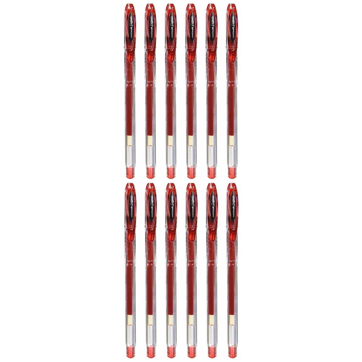 Esferográfica de tinta líquida Uni-Ball Rollerball Signo Basicos UM-120 Vermelho 0,5 mm (12 Peças)