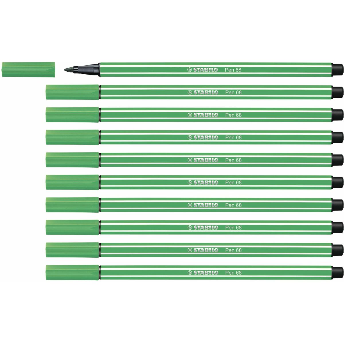 Rotuladores Stabilo Pen 68 Verde (10 Peças)