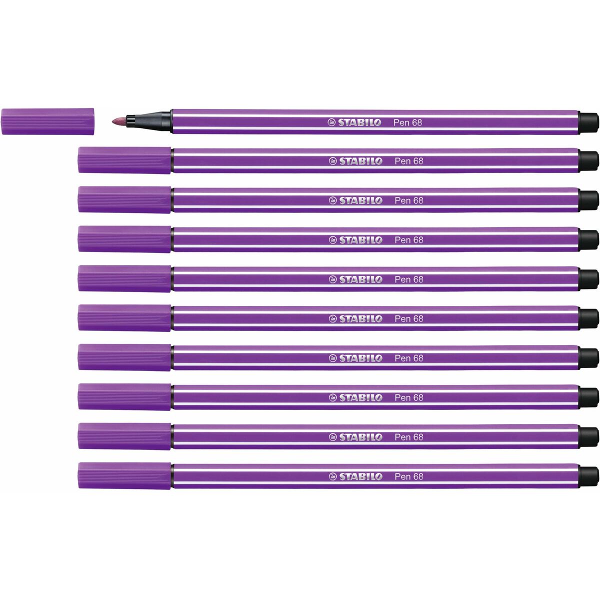Rotuladores Stabilo Pen 68 Lilás (10 Peças)