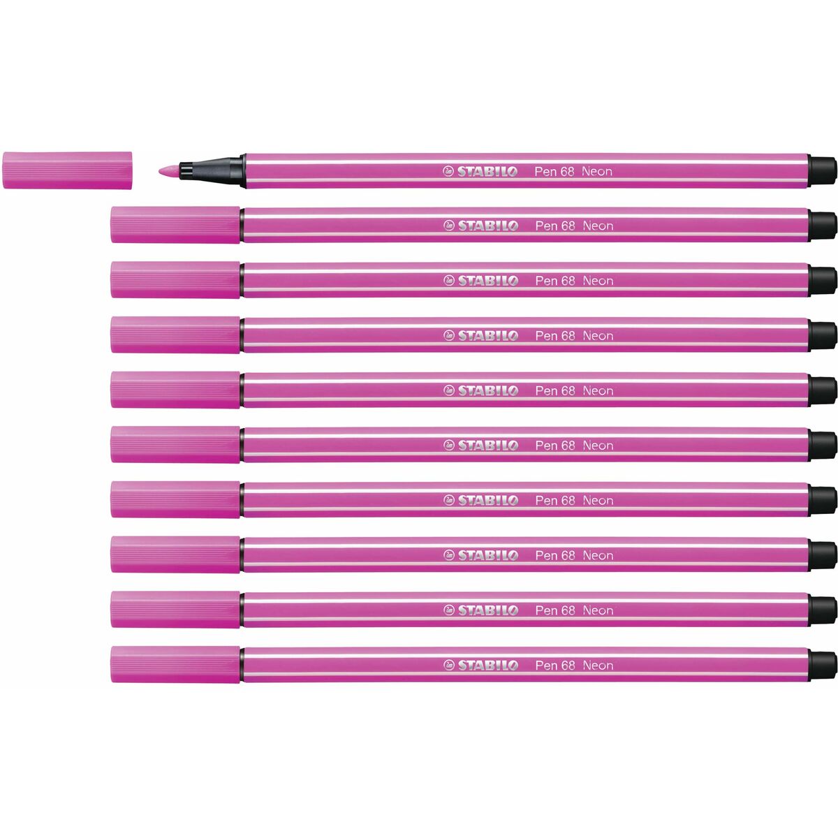 Rotuladores Stabilo Pen 68 Fluorescente Cor de Rosa (10 Peças)