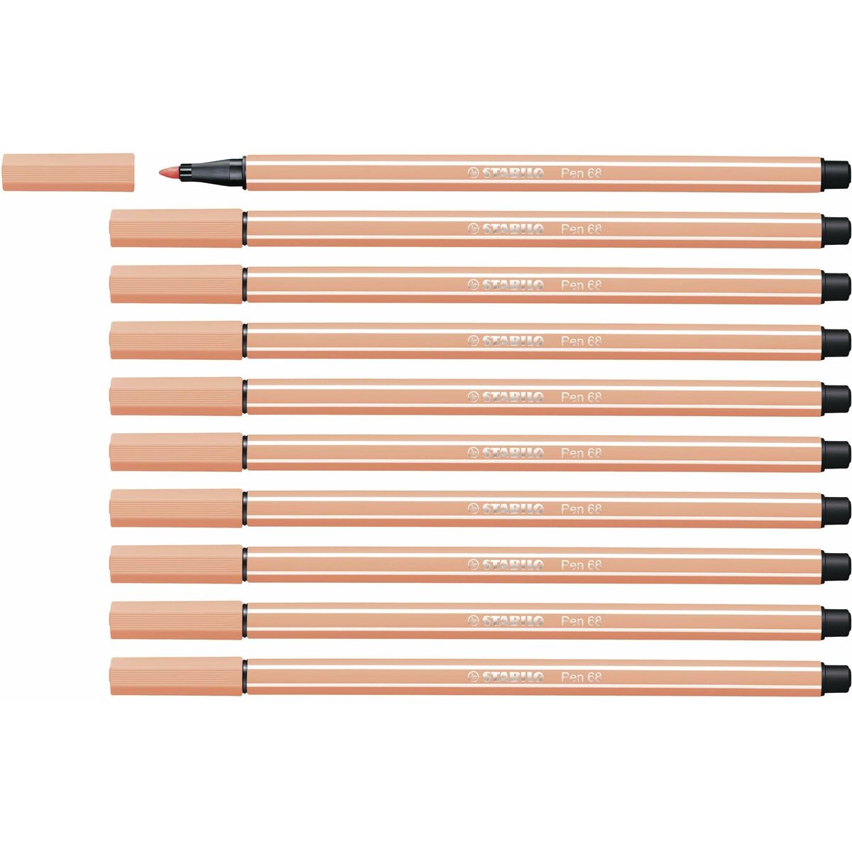 Rotuladores Stabilo Pen 68 Carne (10 Peças)