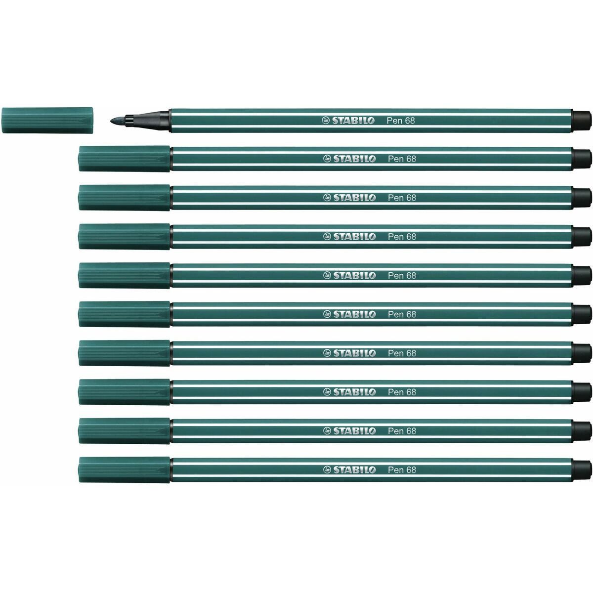 Rotuladores Stabilo Pen 68 Verde Turquesa (10 Peças)