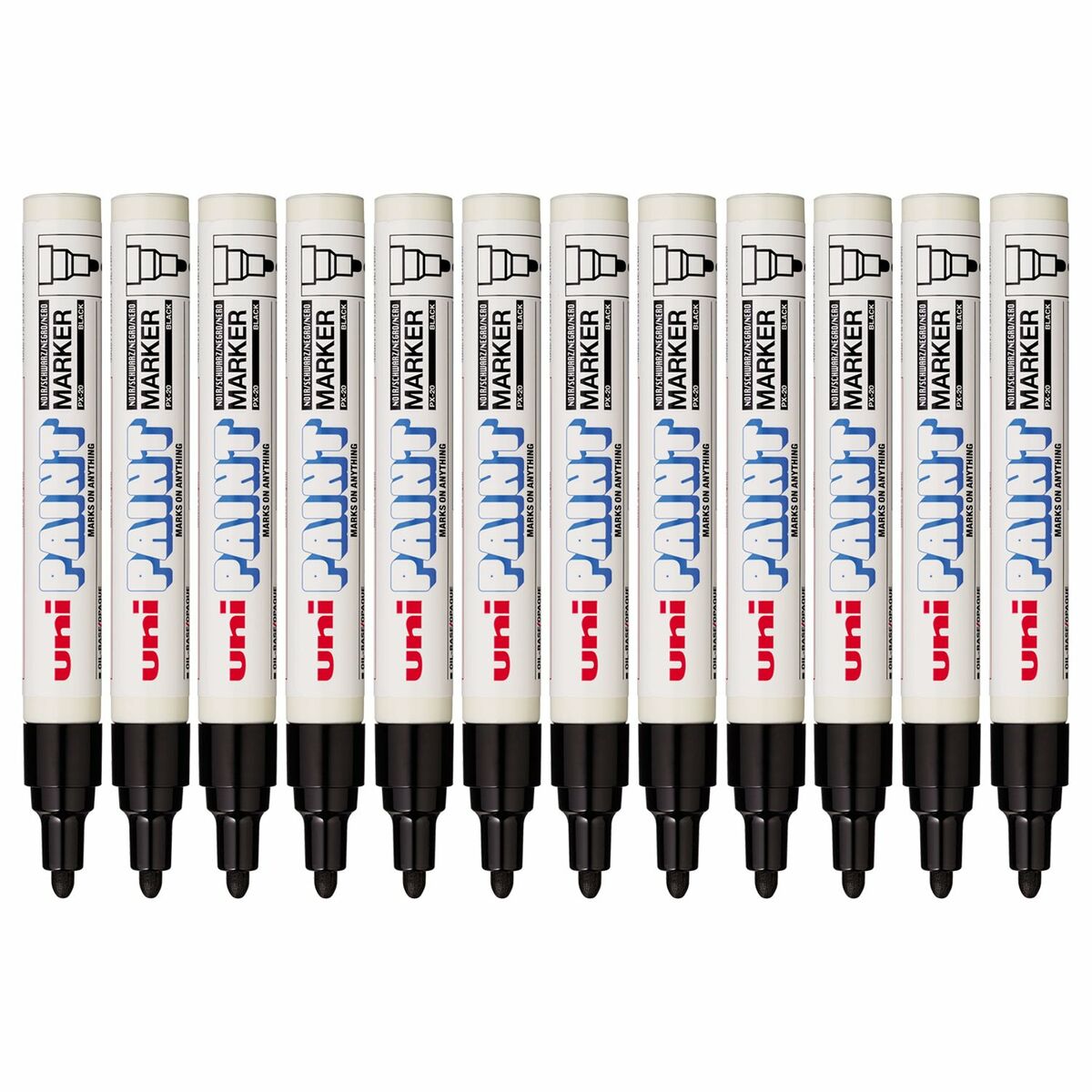 Rotulador permanente Uni-Ball Paint Marker PX-20 Preto 12 Unidades