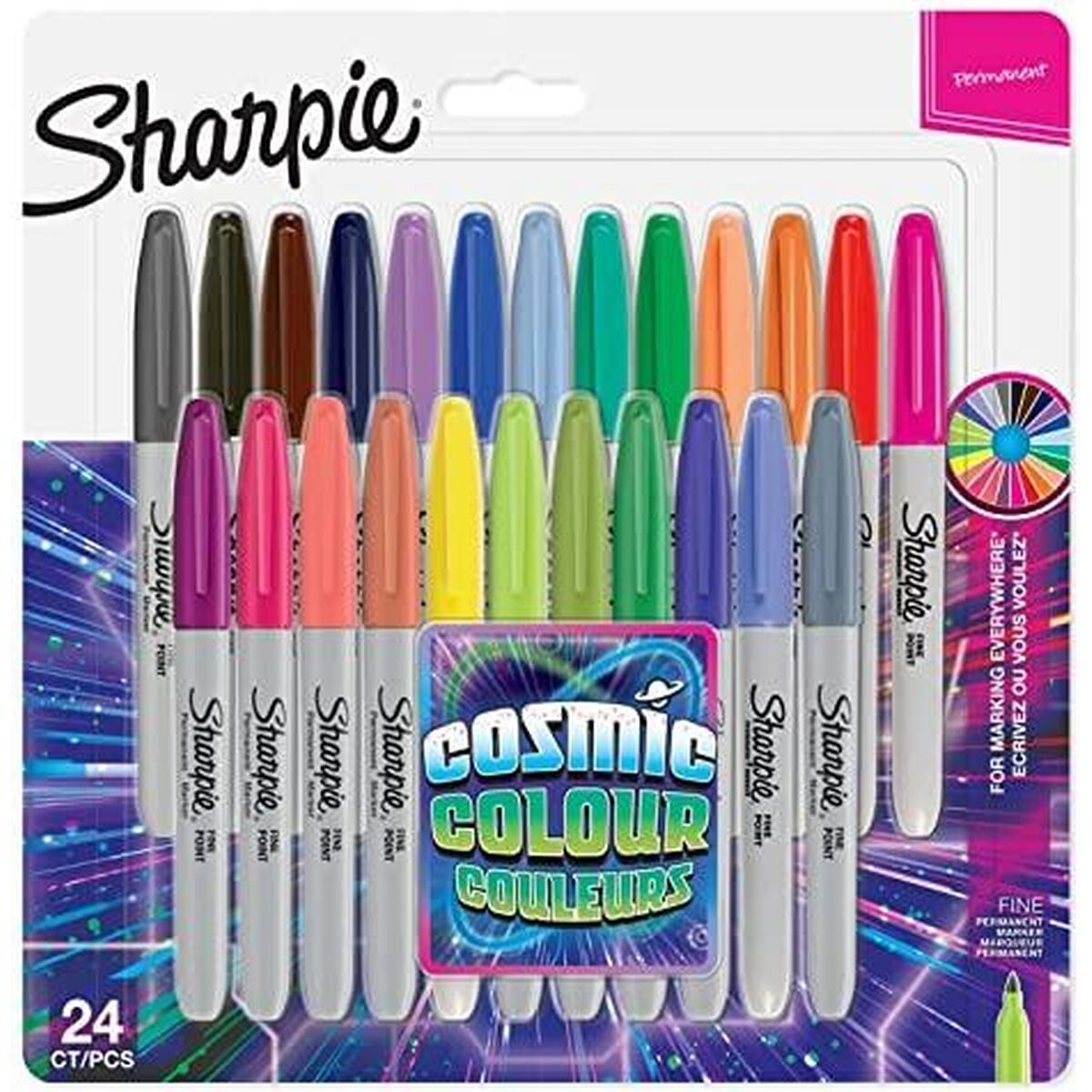 Conjunto de Canetas de Feltro Sharpie Cosmic 24 Peças Permanente Multicolor