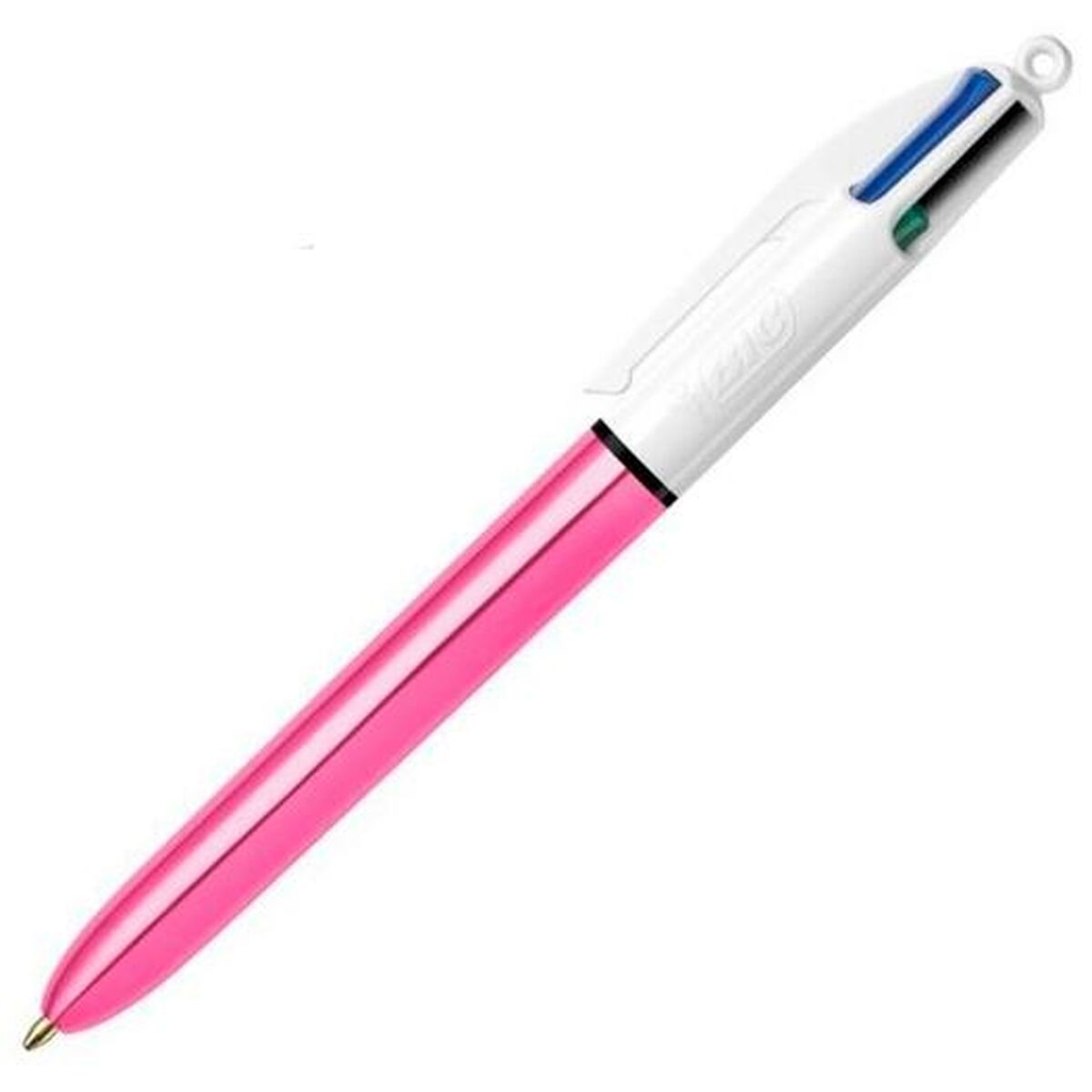 Caneta Bic Shine Silver Branco Cor de Rosa (12 Peças)