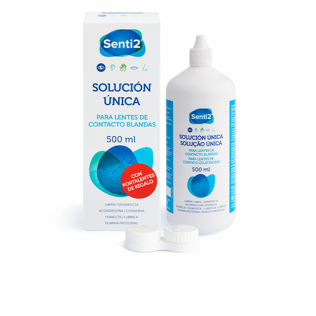 Líquido limpador Senti2 única 500 ml Solução aquosa Ácido Hialurónico