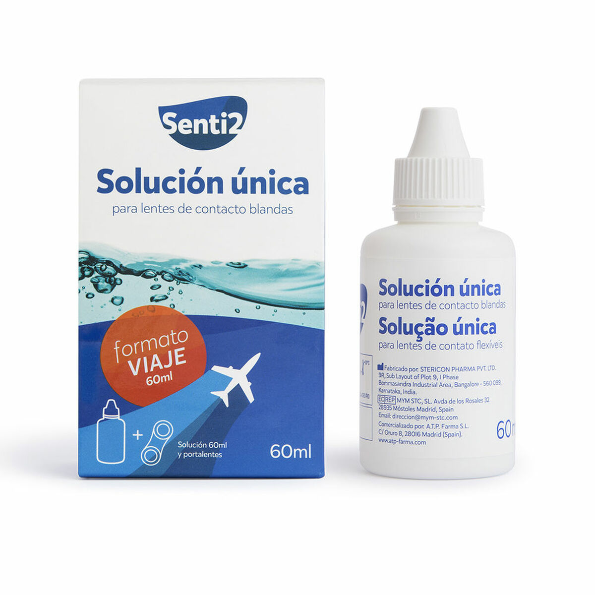 Líquido limpador Senti2 única 60 ml Solução aquosa Ácido Hialurónico