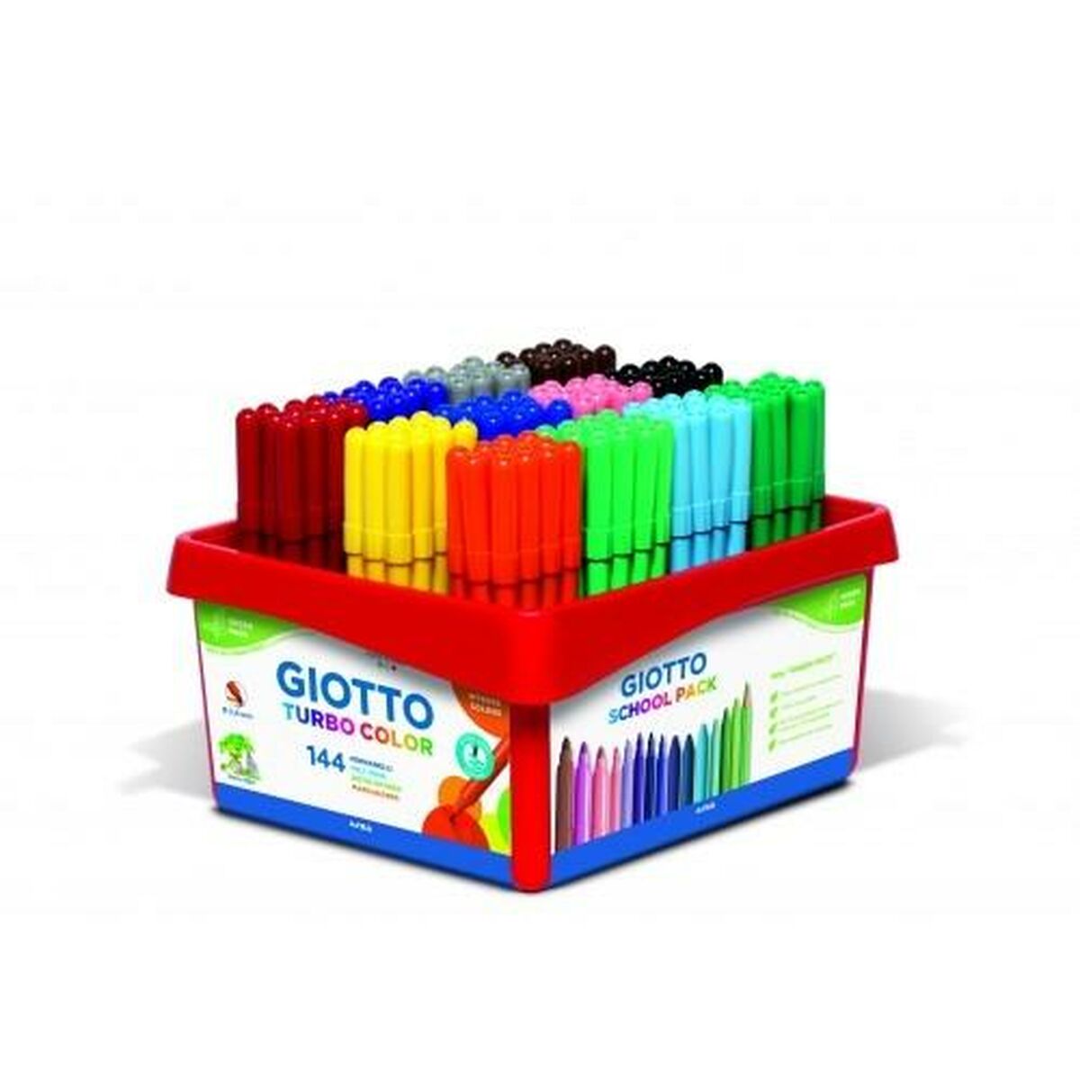 Conjunto de Canetas de Feltro Giotto TURBO COLOR SCHOOLPACK 144 Peças