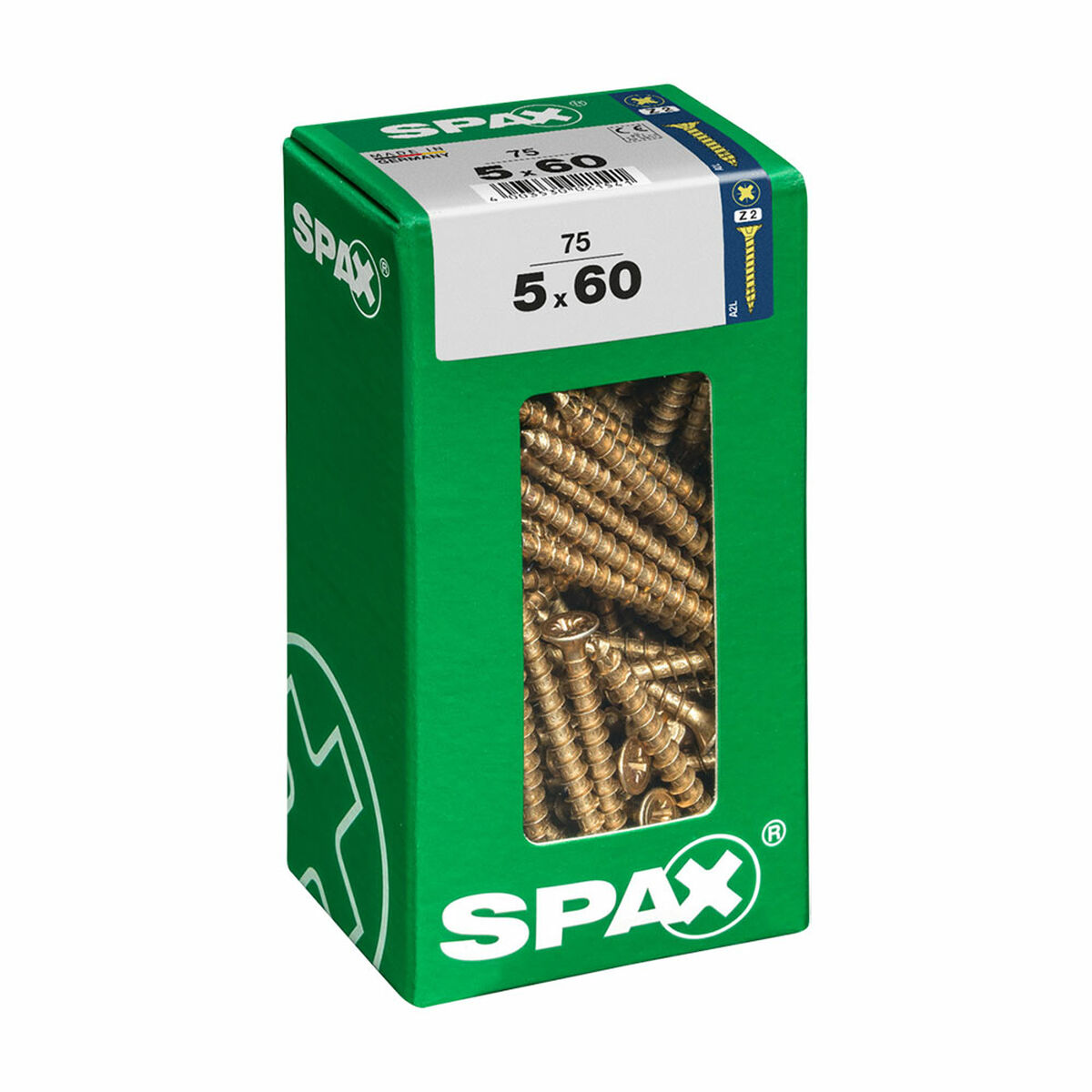 Caixa de parafusos SPAX Parafuso de madeira Cabeça plana (5 x 60 mm) (5,0 x 60 mm)