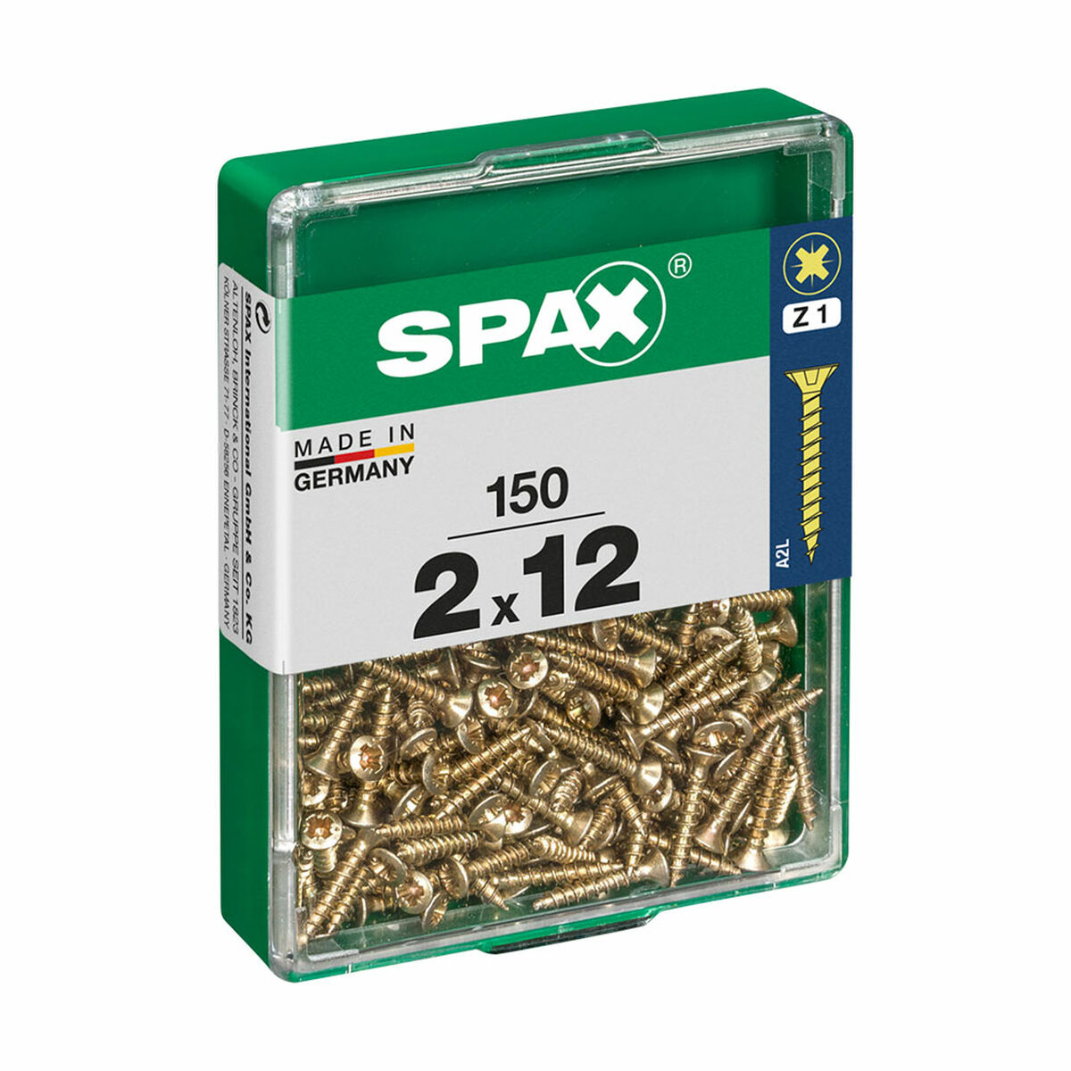 Caixa de parafusos SPAX 4081020200122 Parafuso de madeira Cabeça plana (2 x 12 mm) (2,0 x 12 mm)