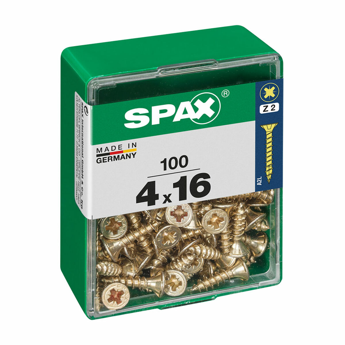Caixa de parafusos SPAX Parafuso de madeira Cabeça plana (4 x 16 mm) (4,0 x 16 mm)