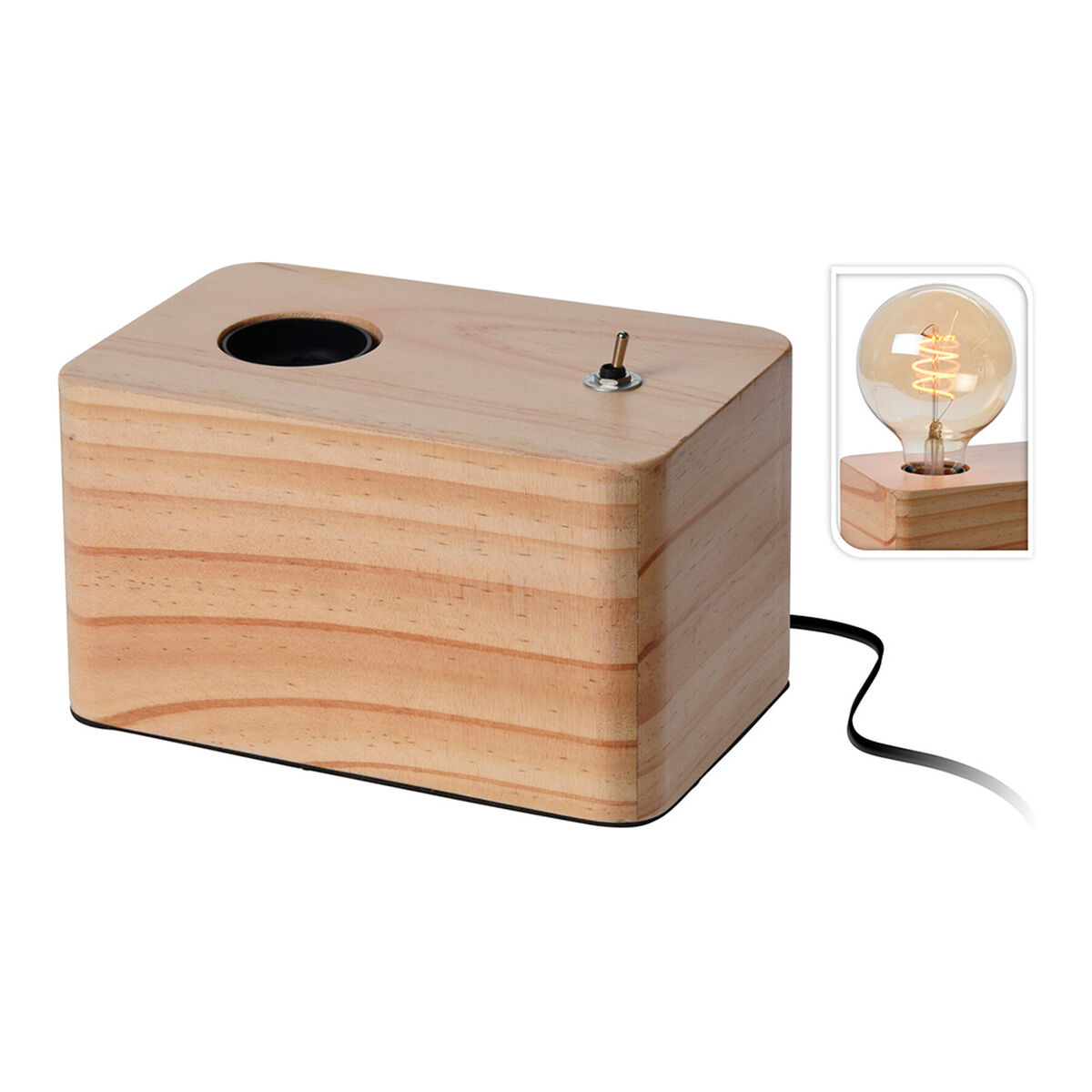 Lâmpada de mesa Atmosphera Madeira Castanho 40 W 220-240 V